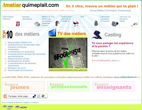 Aperçu écran de la page d'accueil
