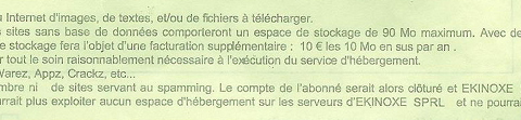 Extrait d'un contrat d'Ekinoxe Origin